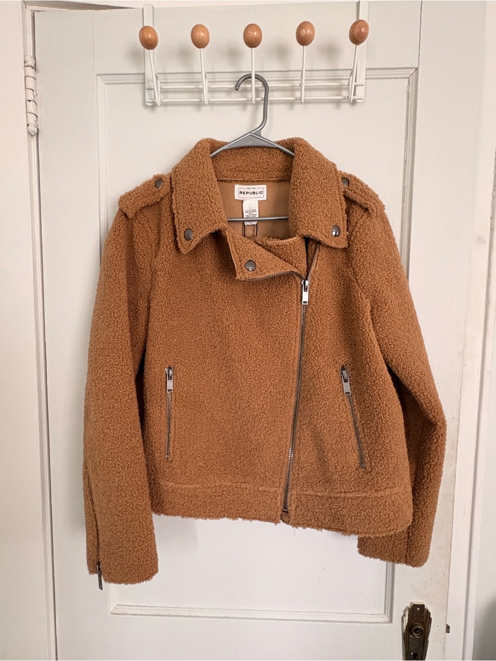 For The Republic Teddy Moto Jacket in Camel